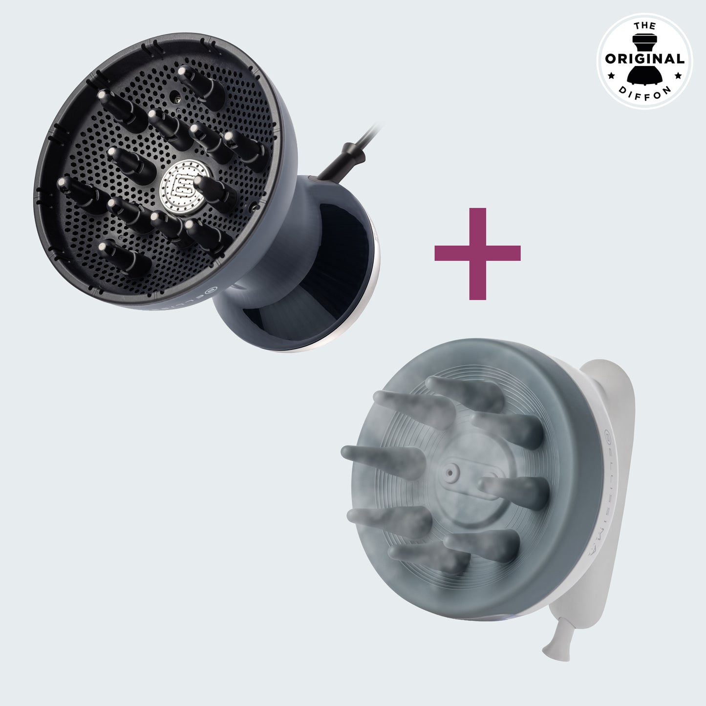 Kit difusor de aire caliente XL con iones Diffon® Supreme Deluxe y difusor de vapor para cabello rizado y ondulado Steam Ritual®