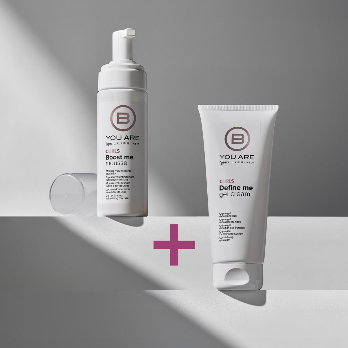 Kit de peinado para cabello rizado con crema-gel definidora de rizos Define Me Cream-Gel y mousse voluminizadora Boost Me Mousse