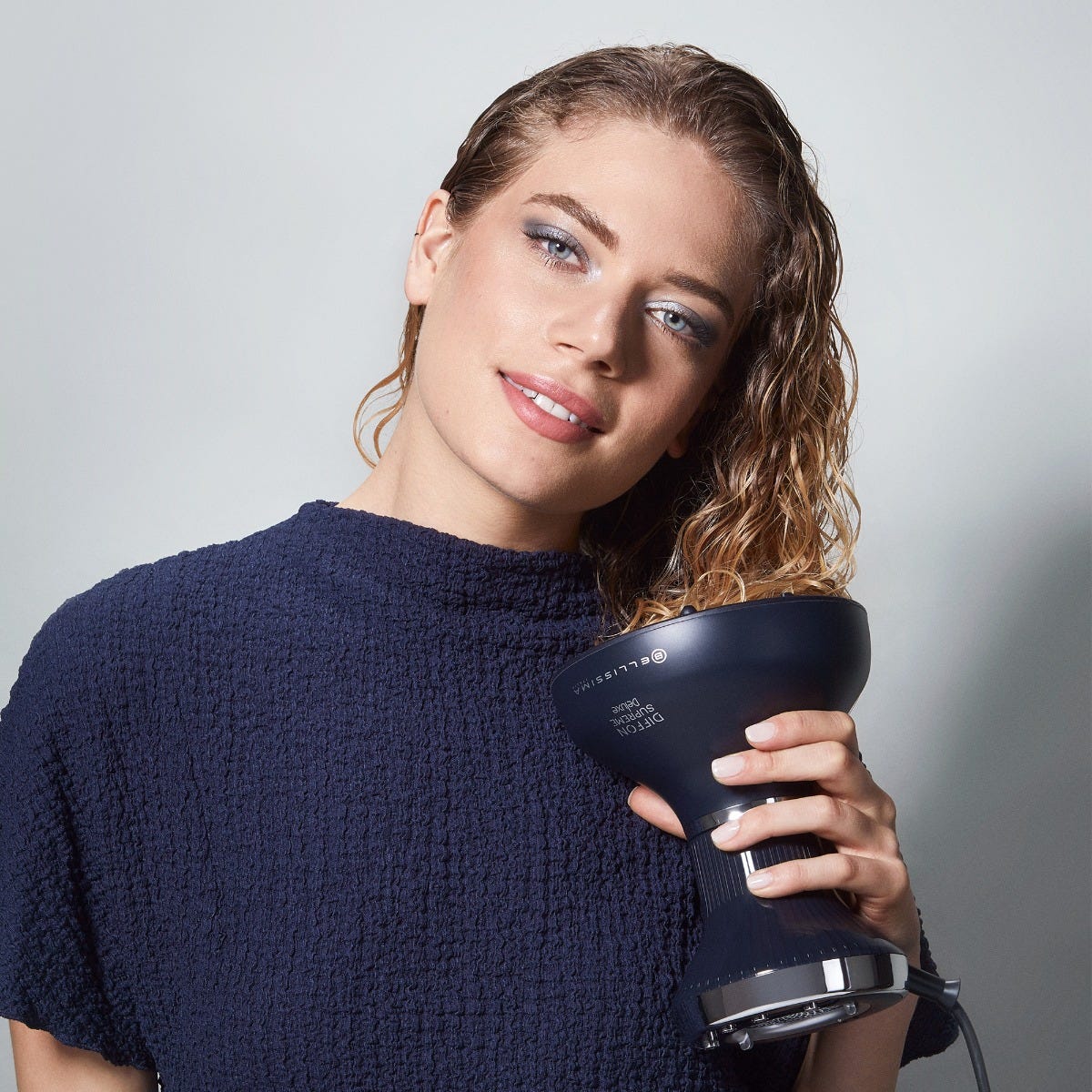 Kit difusor de aire caliente XL con iones Diffon® Supreme Deluxe y difusor de vapor para cabello rizado y ondulado Steam Ritual®